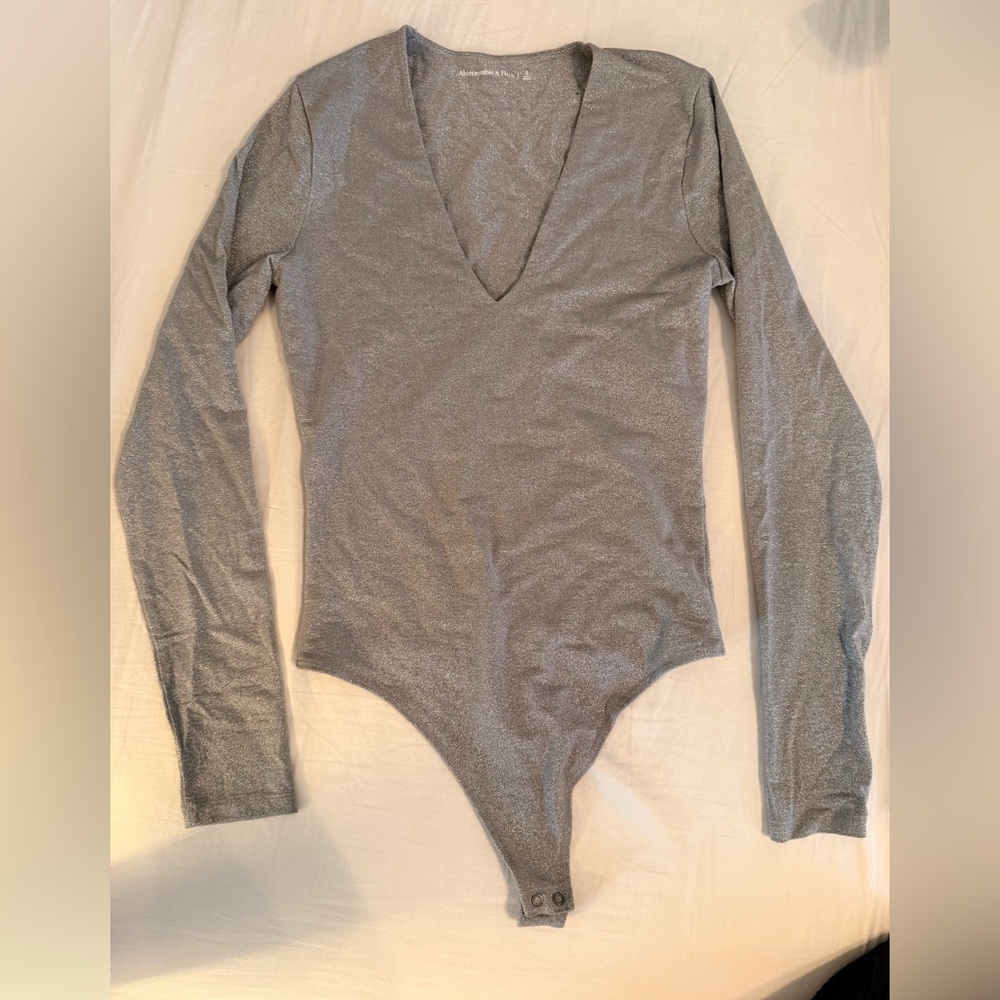 Abercrombie & Fitch Gray Long Sleeve Bodysuit